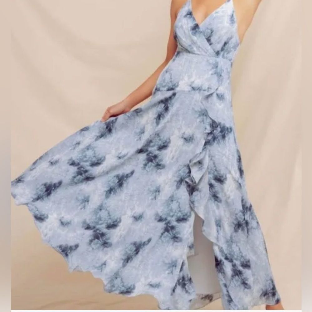 ASTR Holland Ruffle Tie Dye Maxi Dress Size S reg $175 NWT